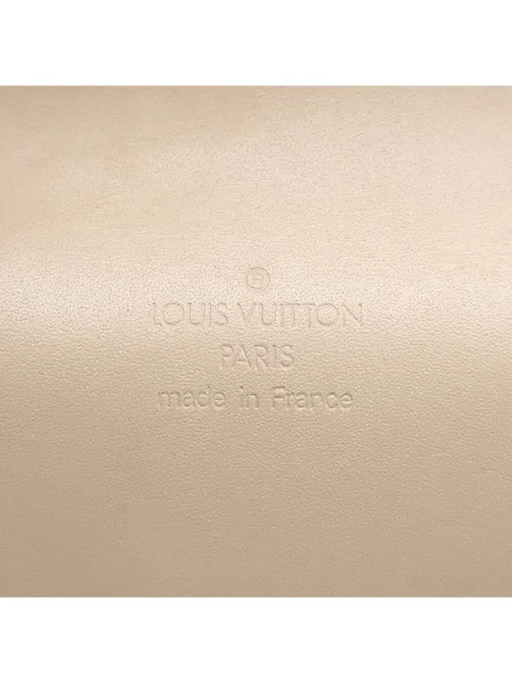 Louis Vuitton Shoulder Bag Caviar Leather Beige Silver with Mirror
